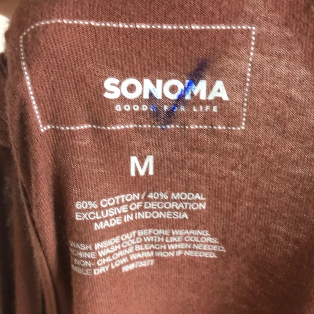 Sonoma Mauve Bohemian Cotton Belle Sleeve Top Medium - Picture 8 of 8
